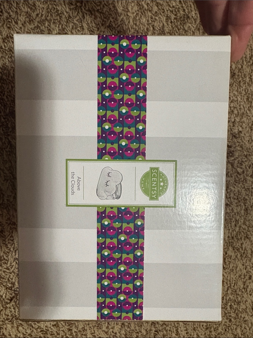 Scentsy Wax Bar with Purple and Green Patterned Band